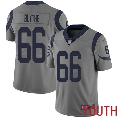 Los Angeles Rams Limited Gray Youth Austin Blythe Jersey NFL Football #66 Inverted Legend->youth nfl jersey->Youth Jersey